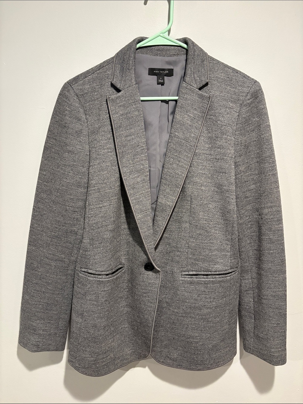 Ann Taylor Heather Gray Knit Blazer